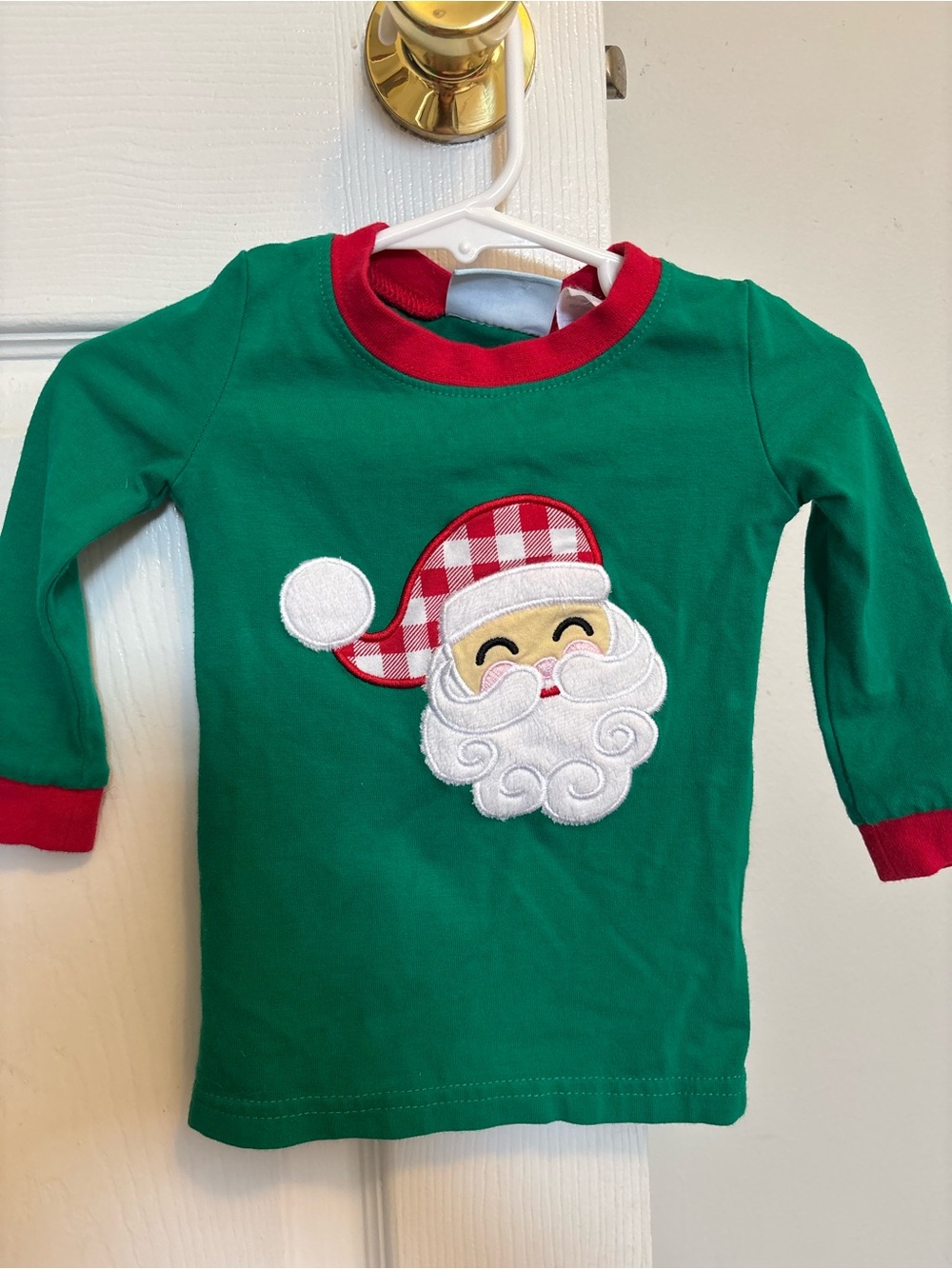 Unbranded Green Santa Appliqué Long-Sleeve Tee